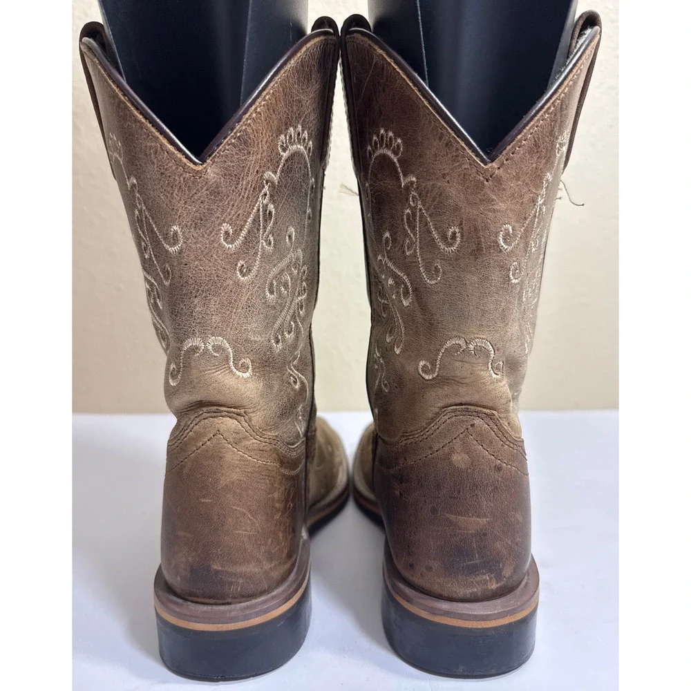 Smoky Mountain Boots Youth Girls Floral Embroidered Square Toe Western Boots 13R